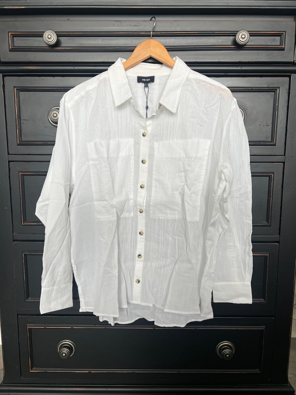 ME&EM White Button-Up Lightweight Shirt